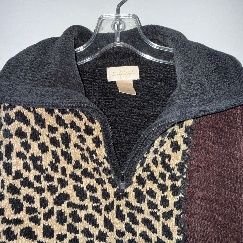 Vintage Studio Works Chenille Patchwork Sweater L… - image 2